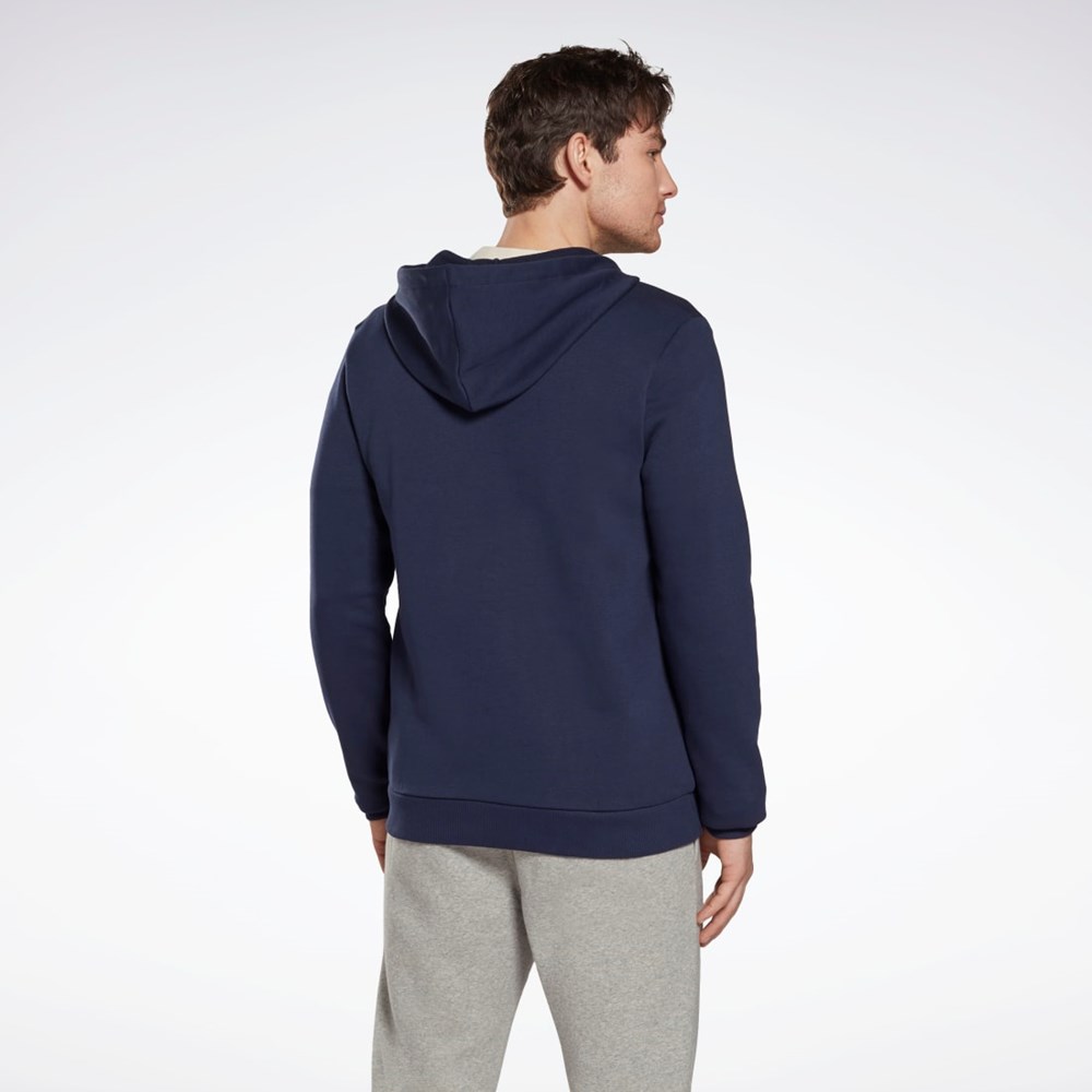 Reebok Reebok Identity Fleece Zip-Up Hoodie Námornícka Modrá | YHBPZ6954