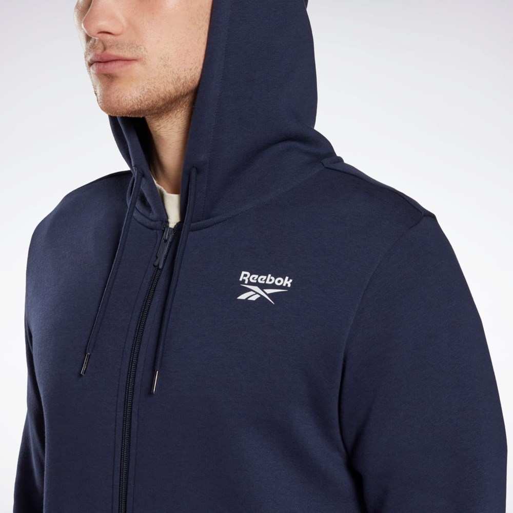 Reebok Reebok Identity Fleece Zip-Up Hoodie Námornícka Modrá | YHBPZ6954