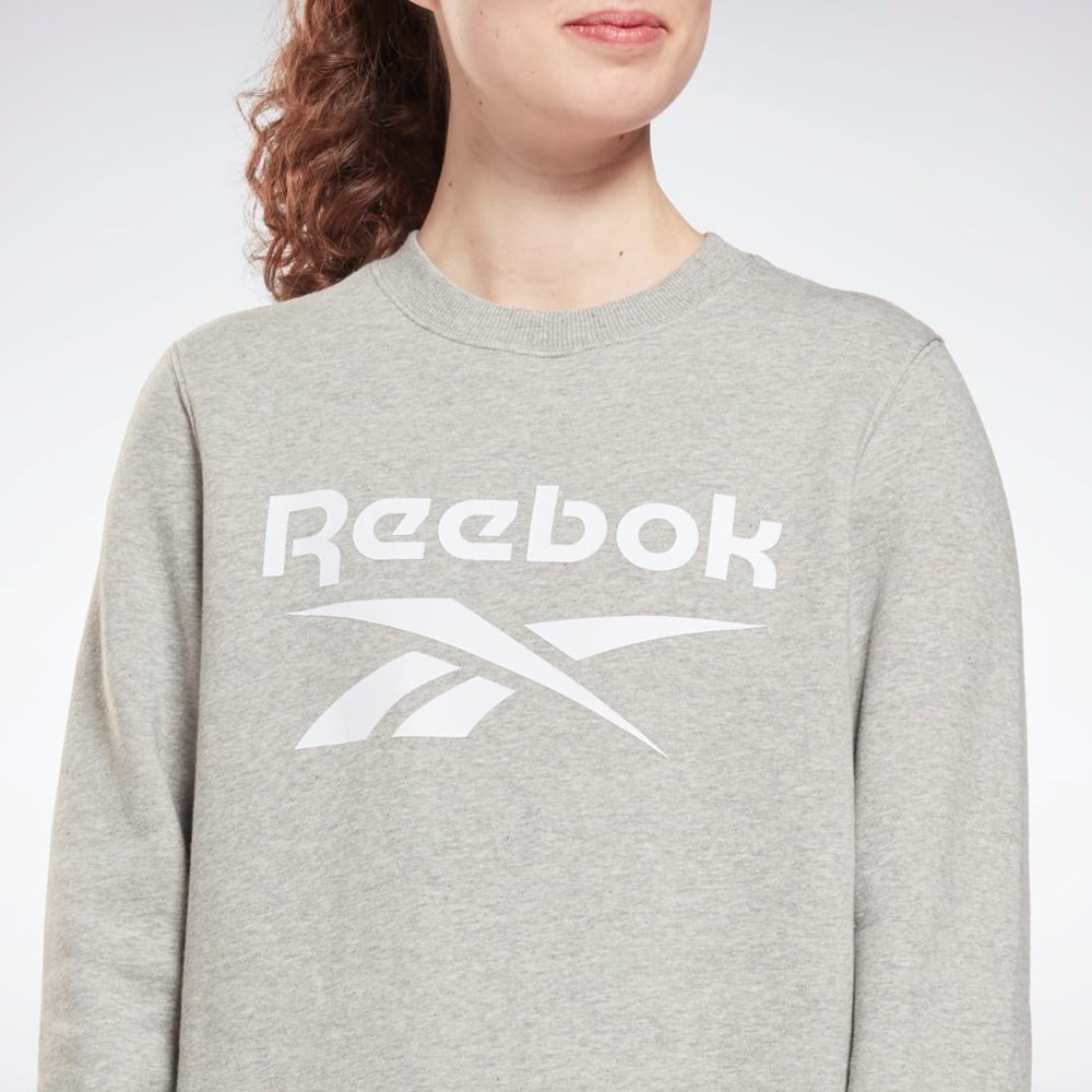 Reebok Reebok Identity Logo Fleece Crew Sweatshirt Siva | SFJBG8146