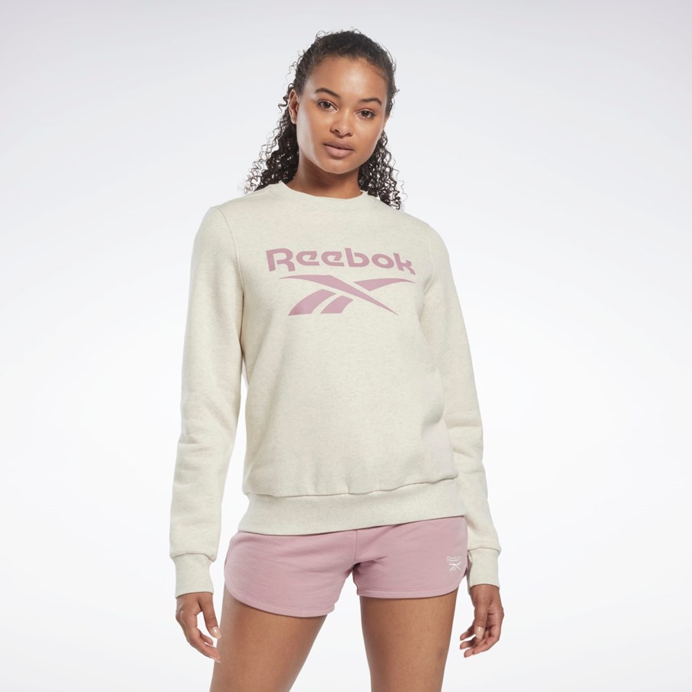 Reebok Reebok Identity Logo Fleece Crew Sweatshirt Biele | SJLZT2103