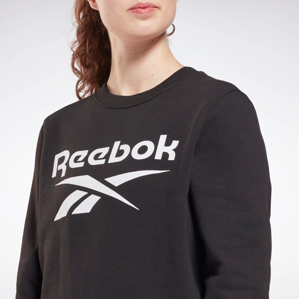 Reebok Reebok Identity Logo Fleece Crew Sweatshirt Čierne | XUTDC8603