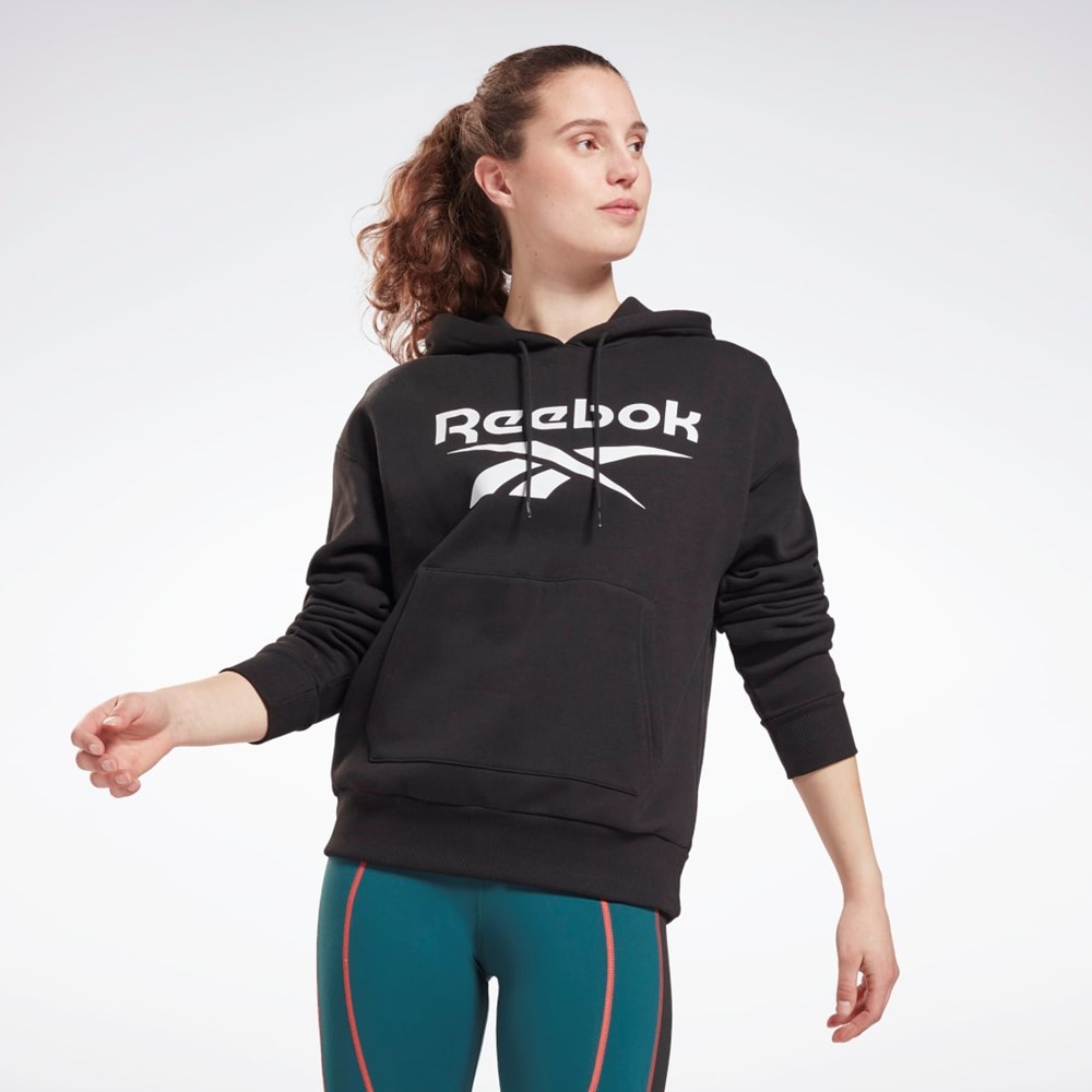 Reebok Reebok Identity Logo Fleece Pullover Hoodie Čierne | BEPGI5963