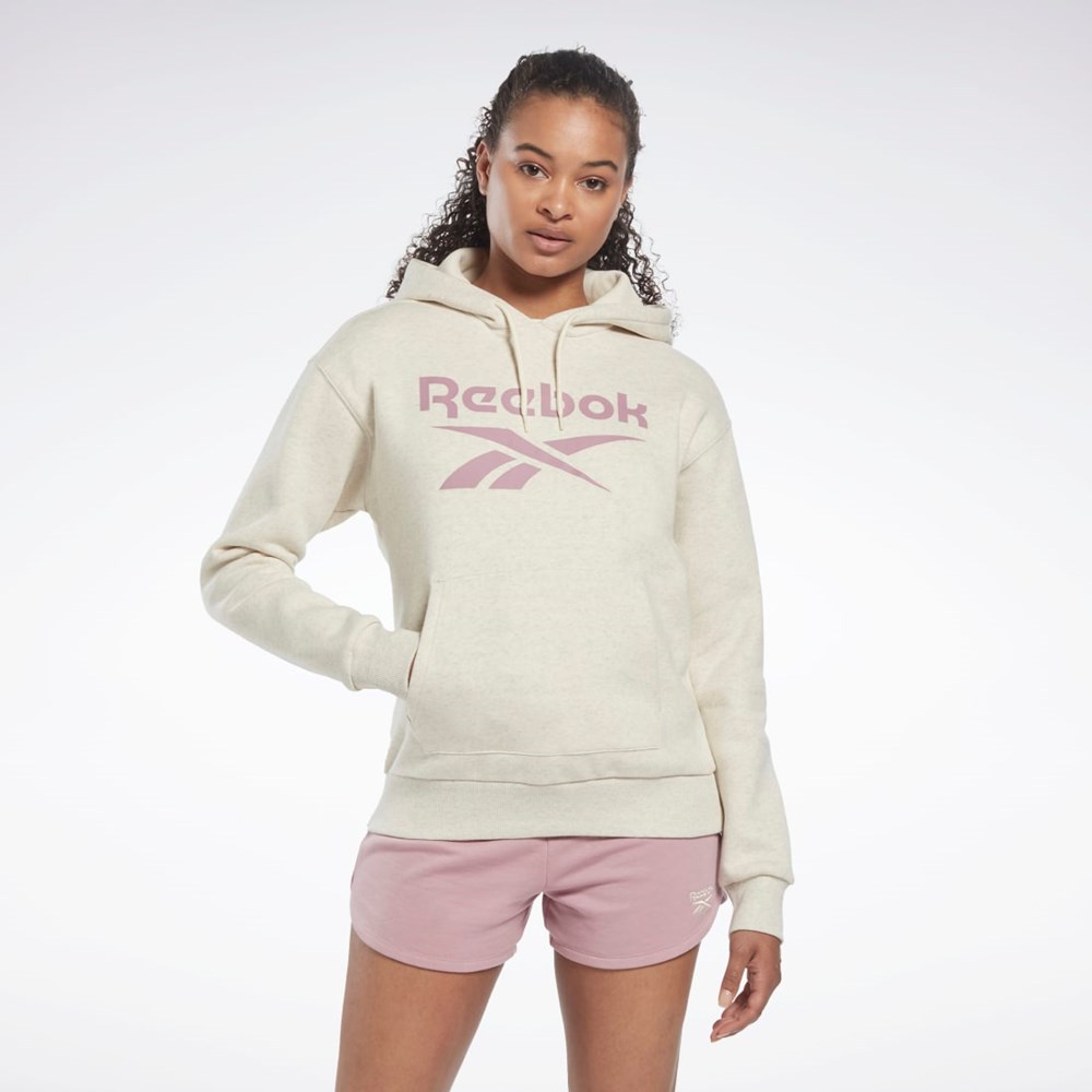 Reebok Reebok Identity Logo Fleece Pullover Hoodie Biele | BIVJO8614