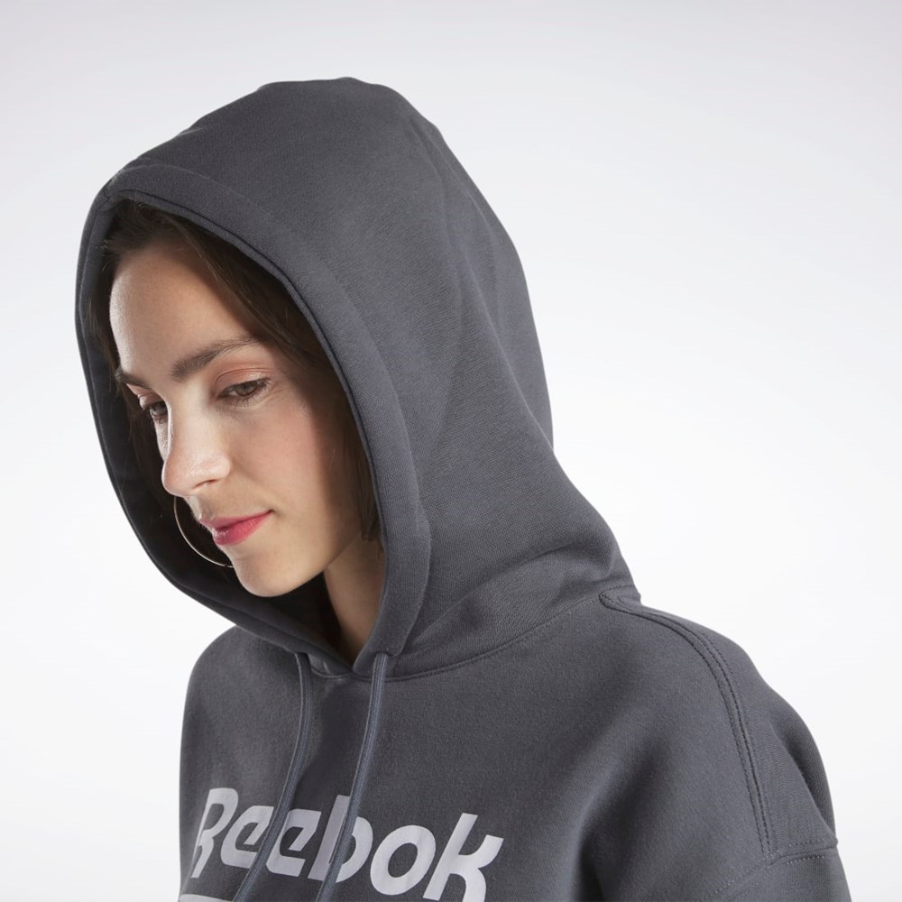 Reebok Reebok Identity Logo Fleece Pullover Hoodie Siva | CJFWA1052