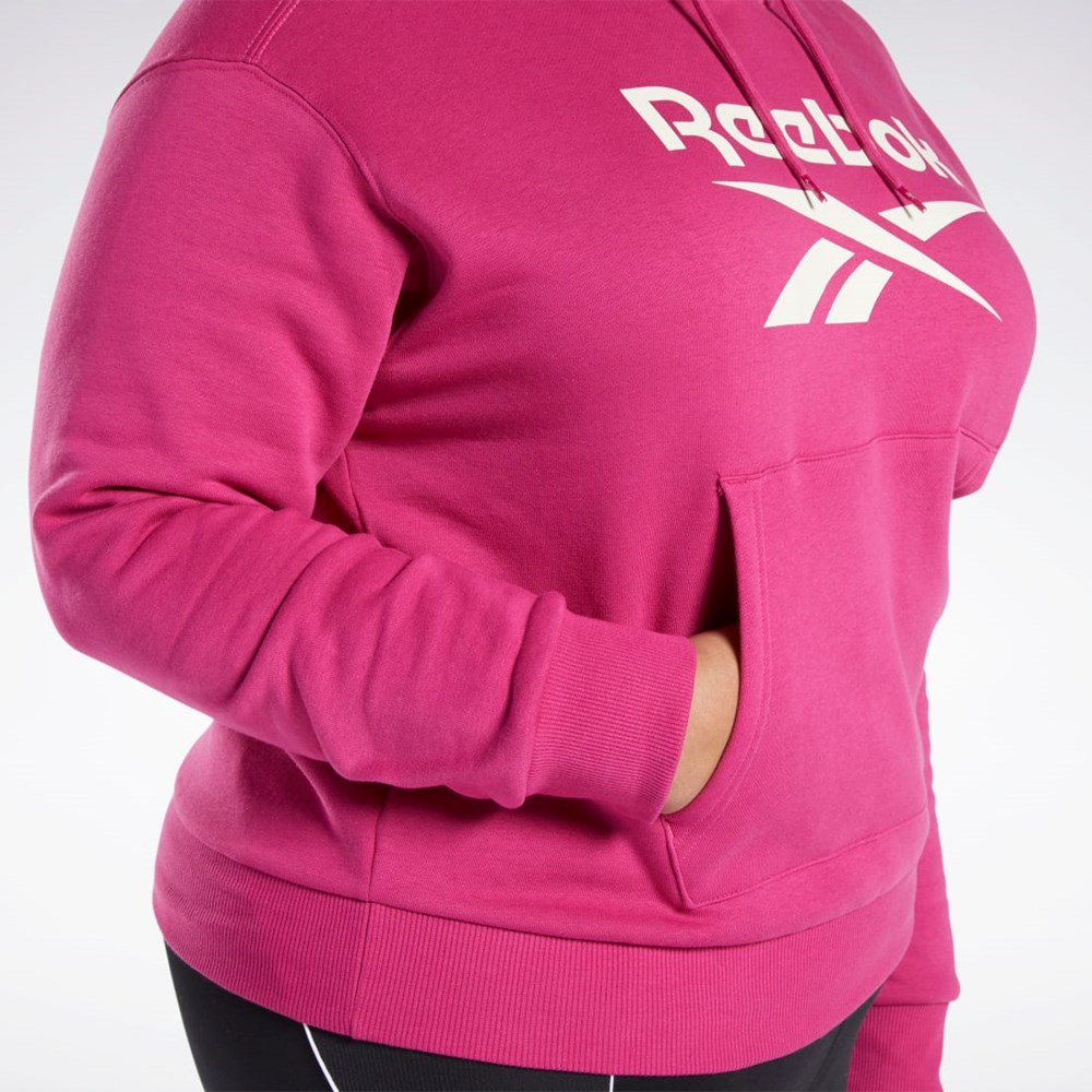 Reebok Reebok Identity Logo Fleece Pullover Hoodie (Plus Size) Ruzove | HJODE4703