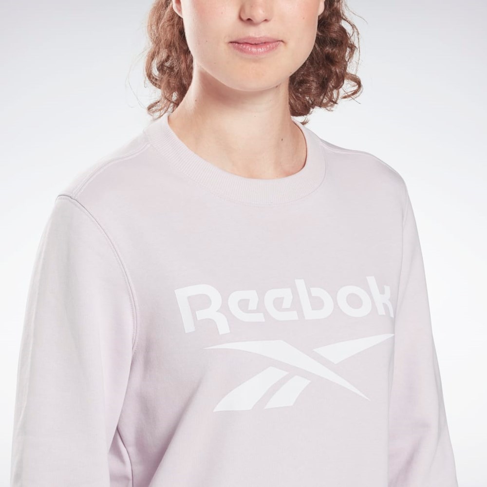 Reebok Reebok Identity Logo French Terry Crew Sweatshirt Quartz Glow | VZJQD1472