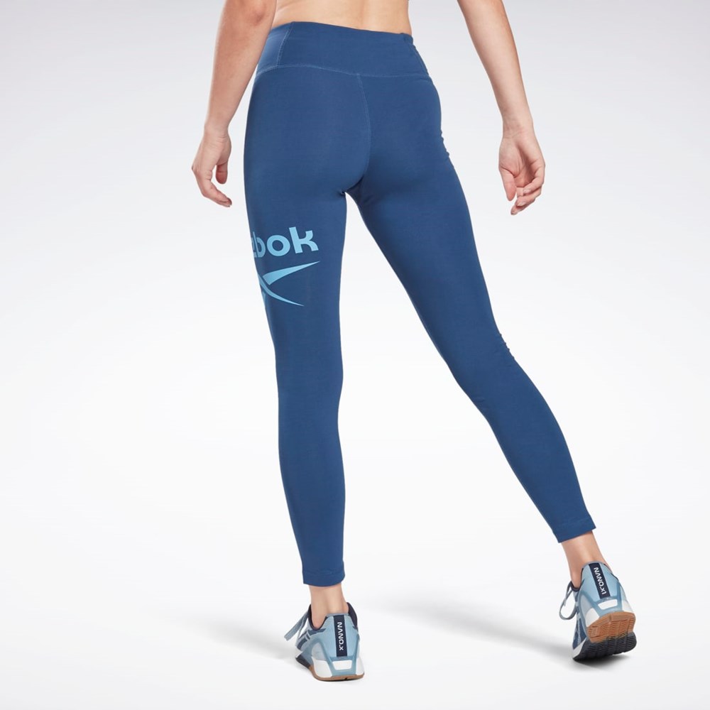 Reebok Reebok Identity Logo Leggings Modre | NKSEC4685