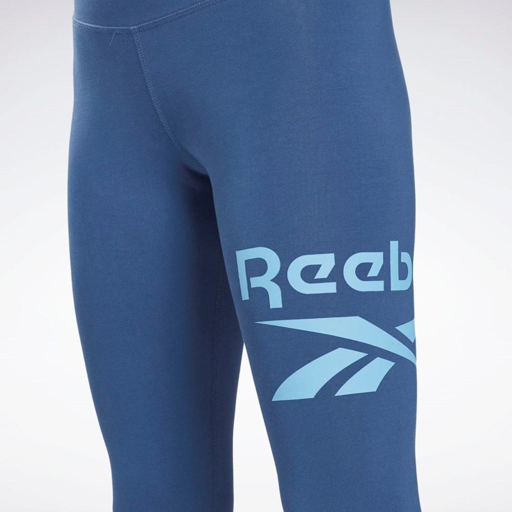 Reebok Reebok Identity Logo Leggings Modre | NKSEC4685