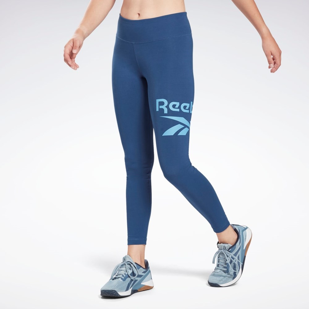 Reebok Reebok Identity Logo Leggings Modre | NKSEC4685