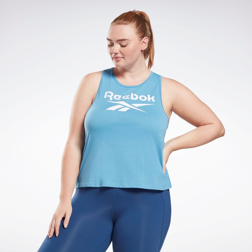 Reebok Reebok Identity Tank Top (Plus Size) Modre | FCEQY1596