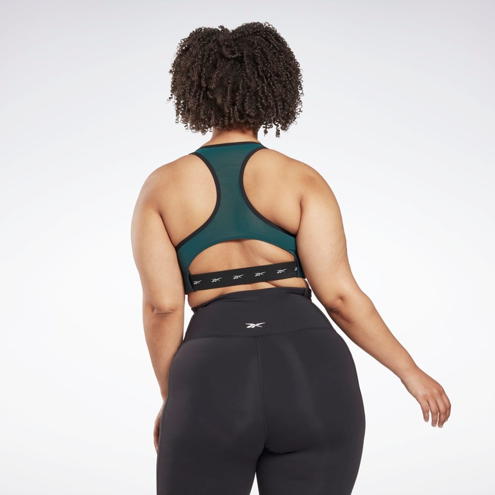 Reebok Reebok Lux Vector Racer Sports Bra (Plus Size) Zelene | BZXVW4581