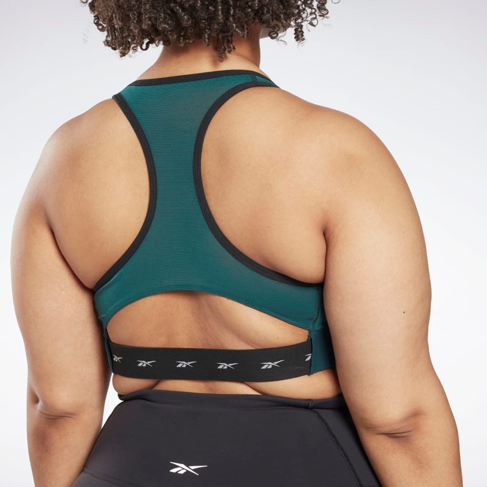 Reebok Reebok Lux Vector Racer Sports Bra (Plus Size) Zelene | BZXVW4581