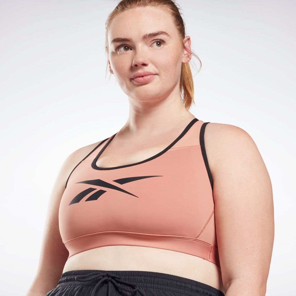 Reebok Reebok Lux Vector Racer Sports Bra (Plus Size) Koralove | NGTUJ8329