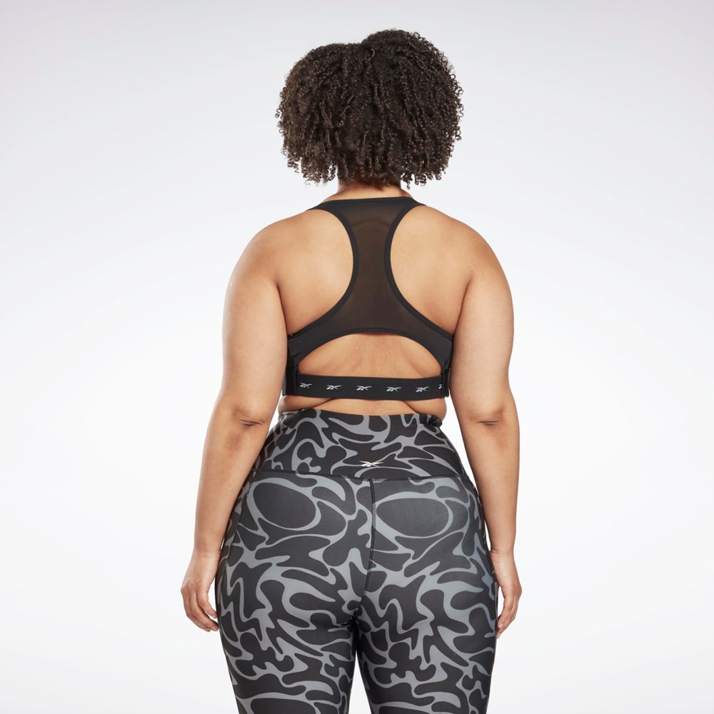 Reebok Reebok Lux Vector Racer Sports Bra (Plus Size) Čierne | OMUKZ8379