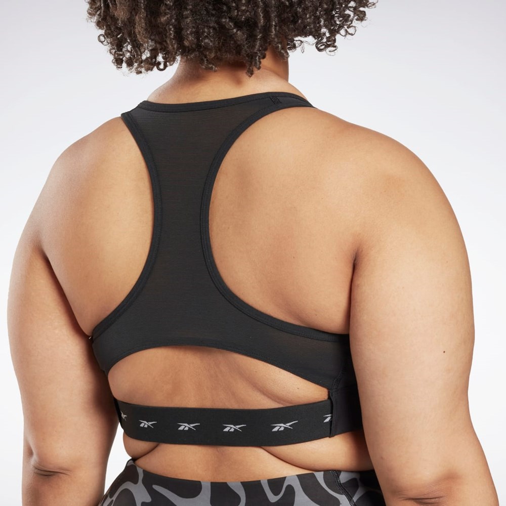 Reebok Reebok Lux Vector Racer Sports Bra (Plus Size) Čierne | OMUKZ8379