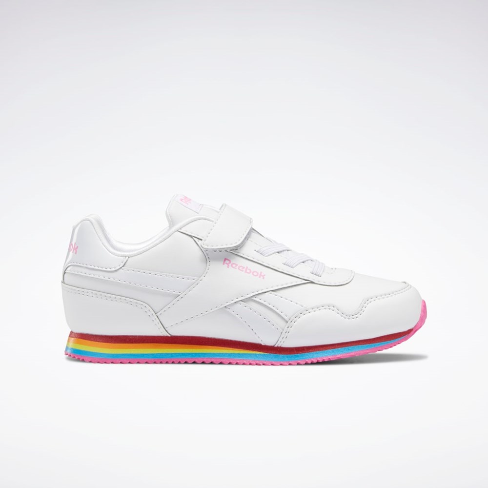 Reebok Reebok Royal CL Jog 3 1V Shoes - Preschool Biele Biele Ruzove | LIXGD0472