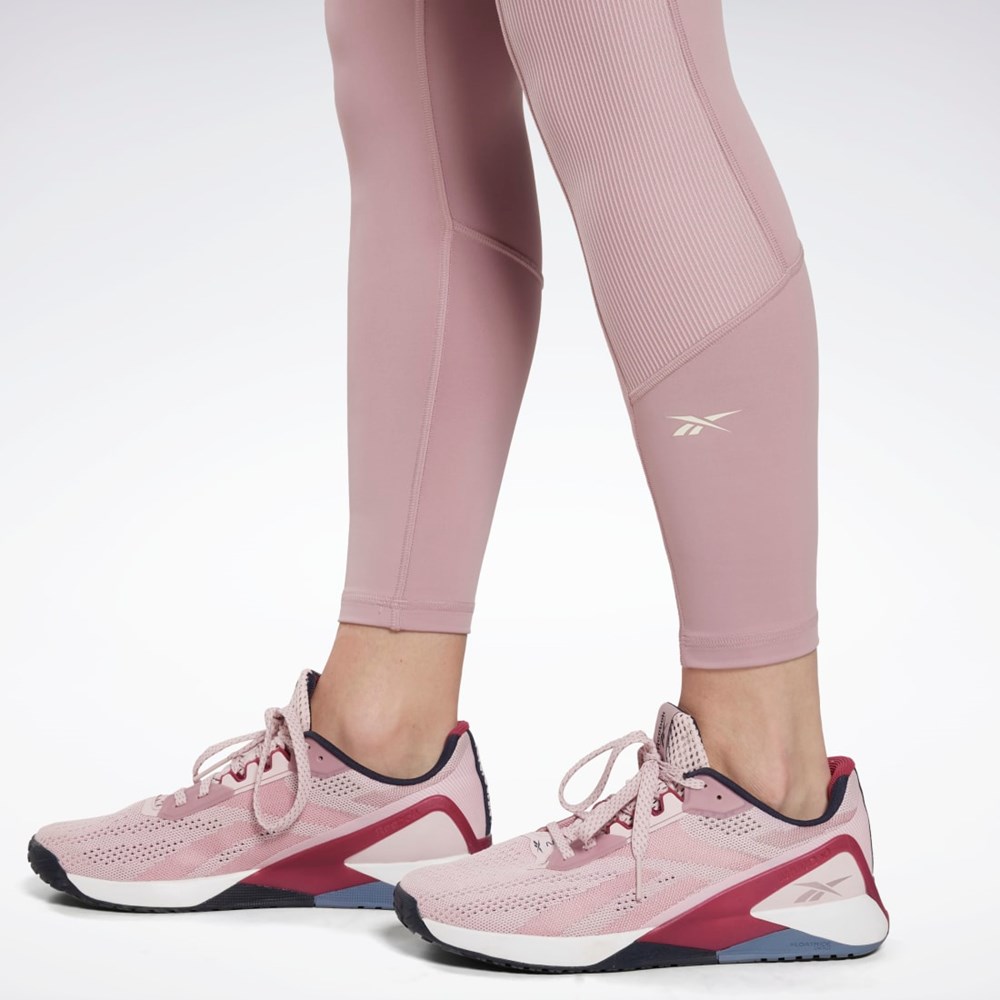 Reebok Rib High-Rise Leggings Infused Lilac | NBOVE9130