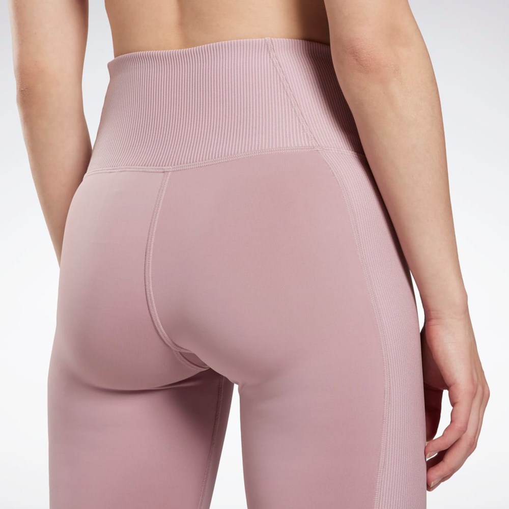 Reebok Rib High-Rise Leggings Infused Lilac | NBOVE9130