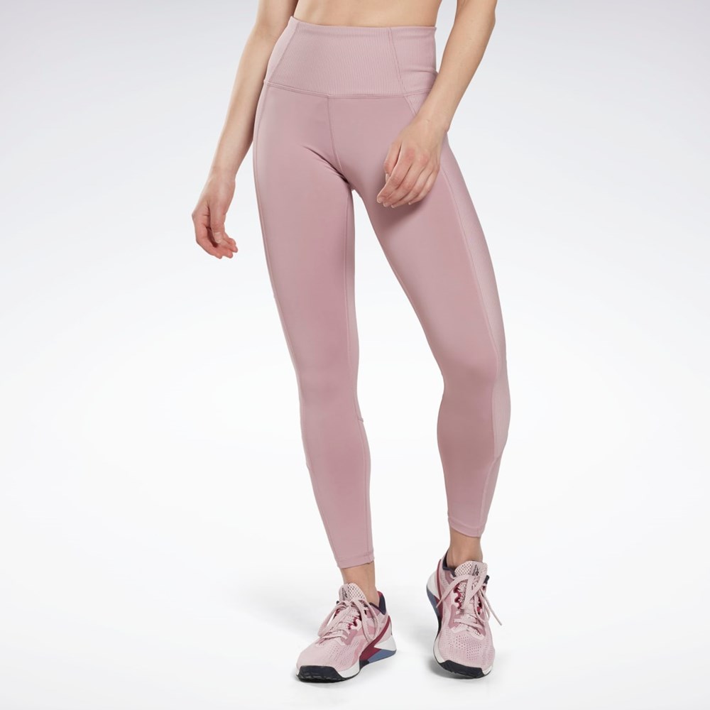 Reebok Rib High-Rise Leggings Infused Lilac | NBOVE9130