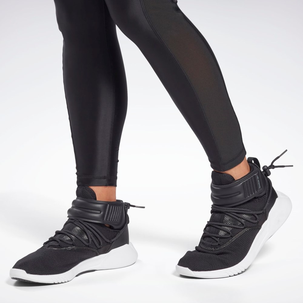 Reebok Shiny High-Rise Leggings Čierne | NGHFQ9561