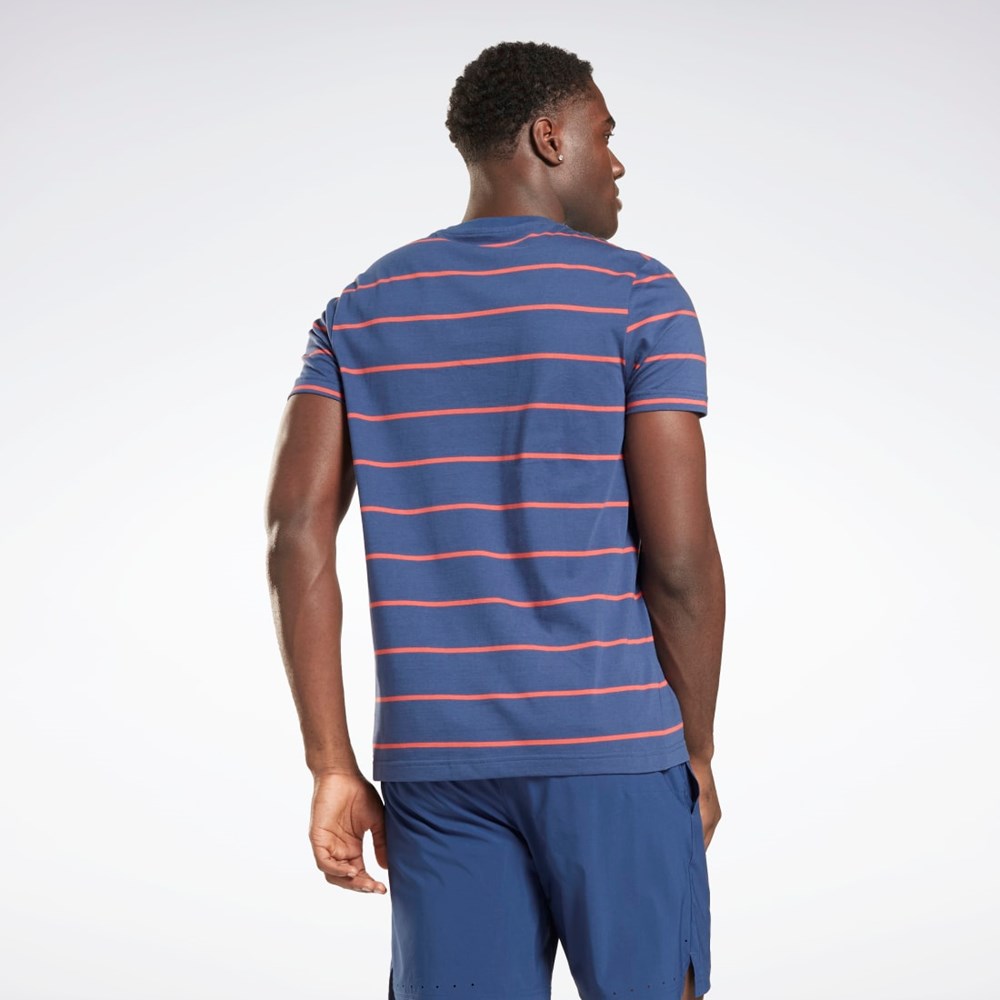 Reebok Stripe T-Shirt Modre | HXACI9605