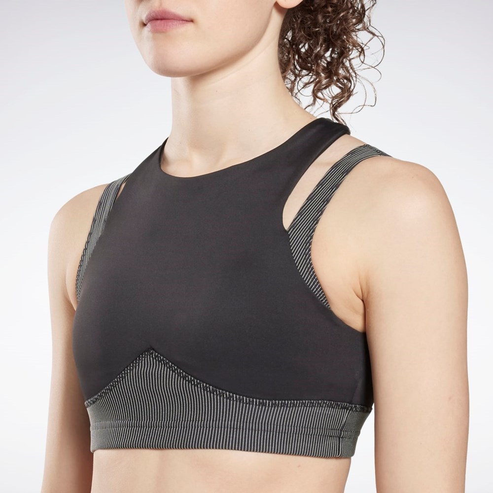 Reebok Studio Layered Bra Top Čierne | HWRAT7346