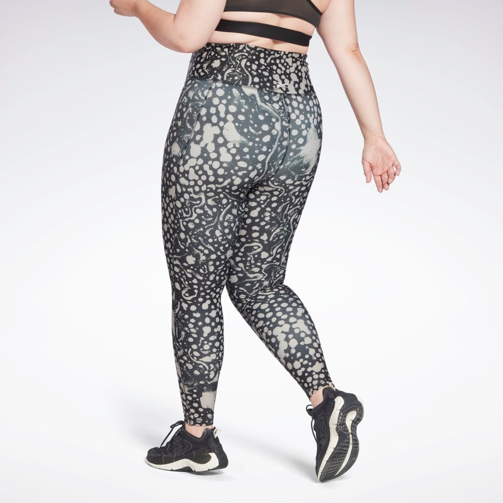 Reebok Studio Lux HR 2.0 Modern Safari Tights (Plus Size) Čierne | RFXBE2731