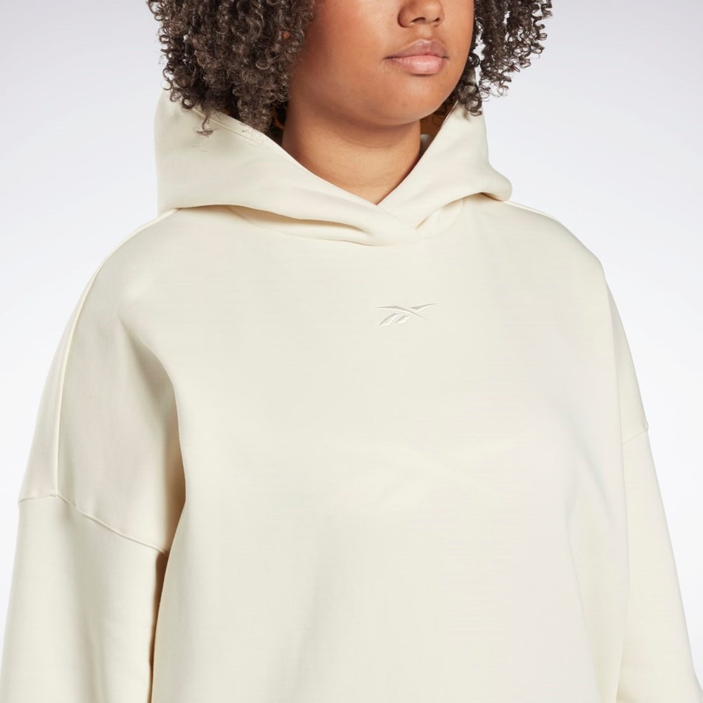 Reebok Studio Recycled Oversize Hoodie (Plus Size) Biele | MSOWK3056