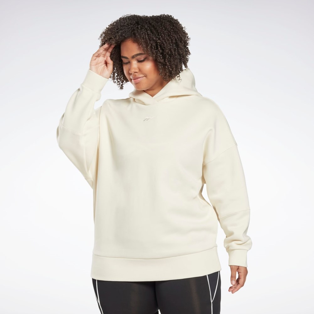 Reebok Studio Recycled Oversize Hoodie (Plus Size) Biele | MSOWK3056