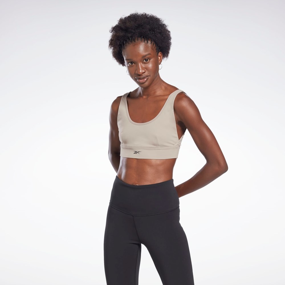 Reebok Studio Reebok Stripped Minimalist Bra Siva | YADMS7958