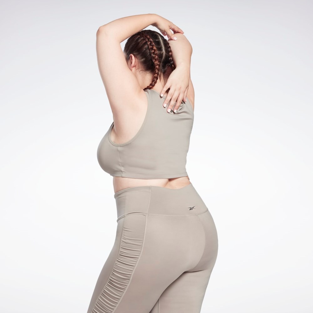 Reebok Studio Ruched Cropped Tank Top (Plus Size) Siva | ZYMGU1429