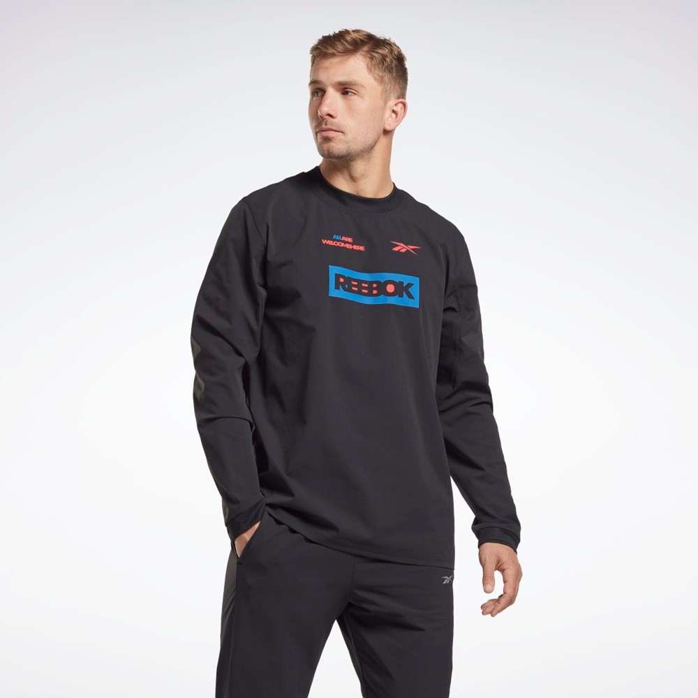 Reebok THERMOWARM+GRAPHENE Long Sleeve Stredná Vrstva T-Shirt Čierne | JOUNK7186