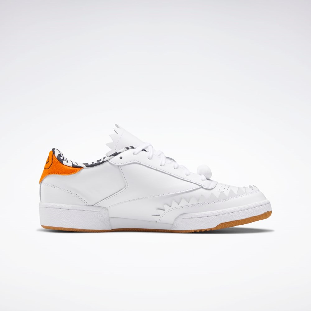 Reebok THE FLINTSTONES Club C Shoes Biele Čierne Oranžové | AVHIT8015