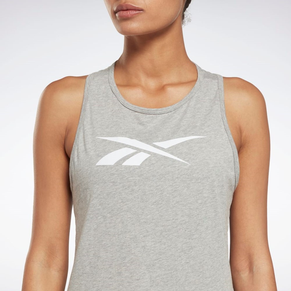 Reebok Tréningová Essentials Grafika Tank Top Siva | ZFMIX6174