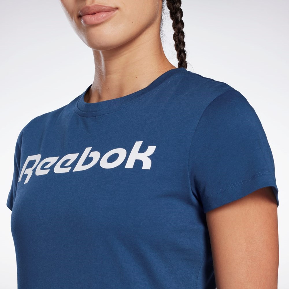 Reebok Tréningová Essentials Grafika Tee Modre | MELRY3740