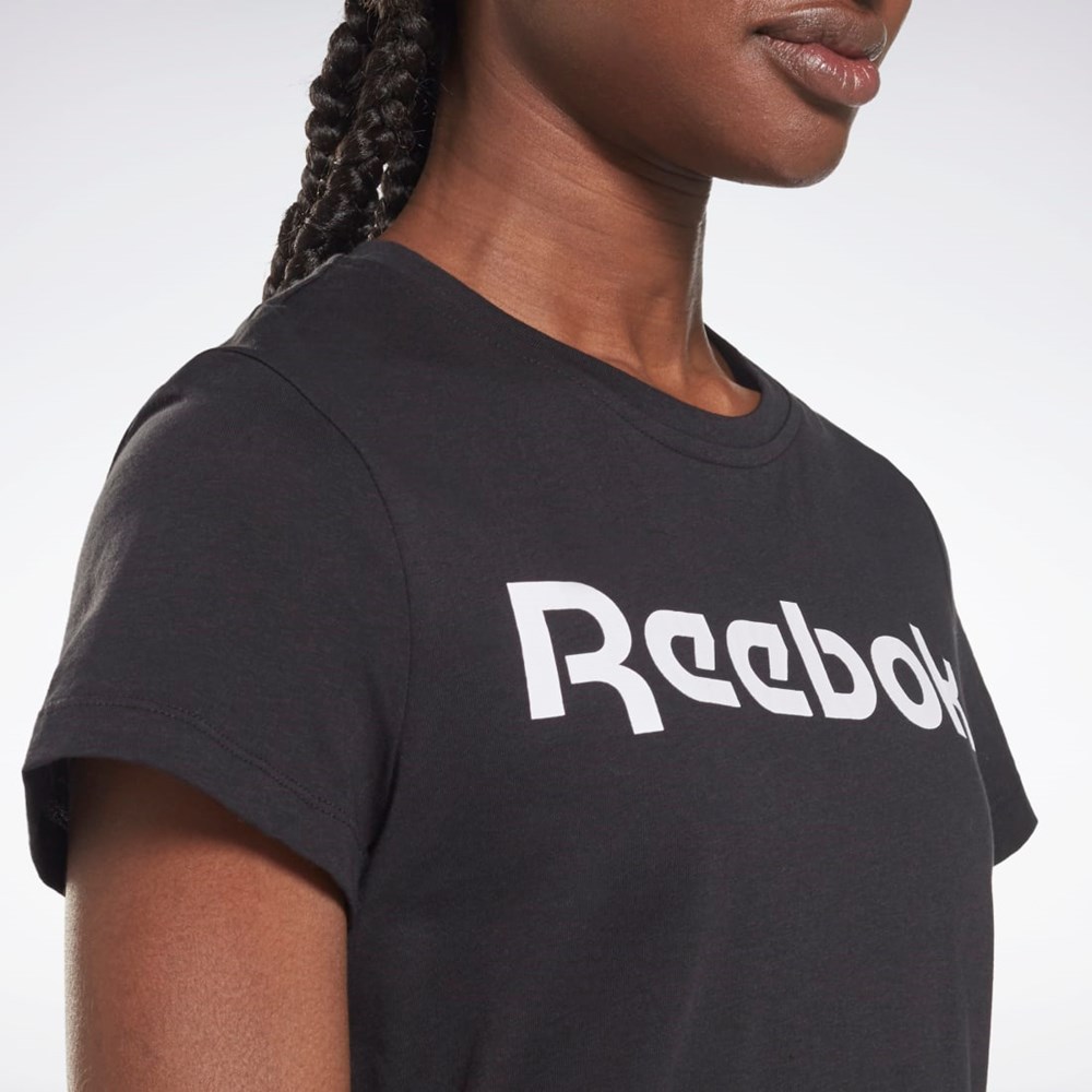 Reebok Tréningová Essentials Grafika Tee Čierne Biele | SKUTO8931