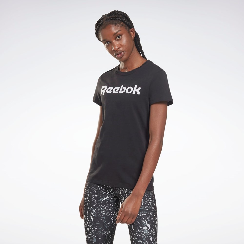 Reebok Tréningová Essentials Grafika Tee Čierne Biele | SKUTO8931