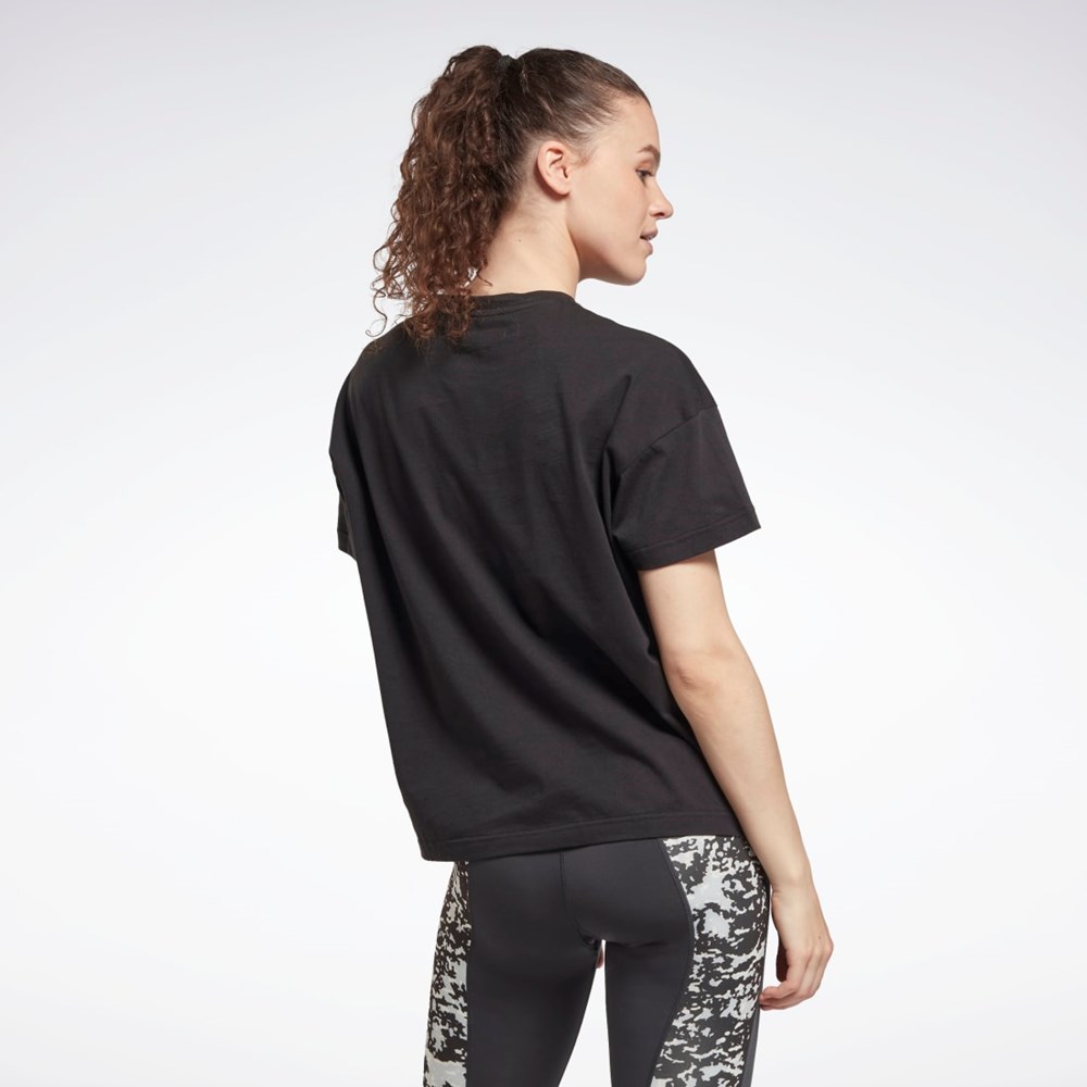 Reebok Tréningová Essentials Modern Safari Grafika Tee Čierne | XASVO6425