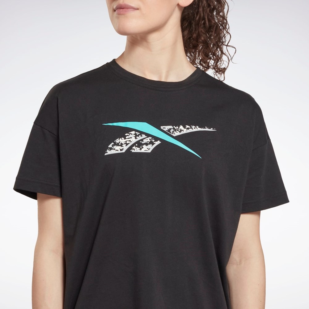 Reebok Tréningová Essentials Modern Safari Grafika Tee Čierne | XASVO6425