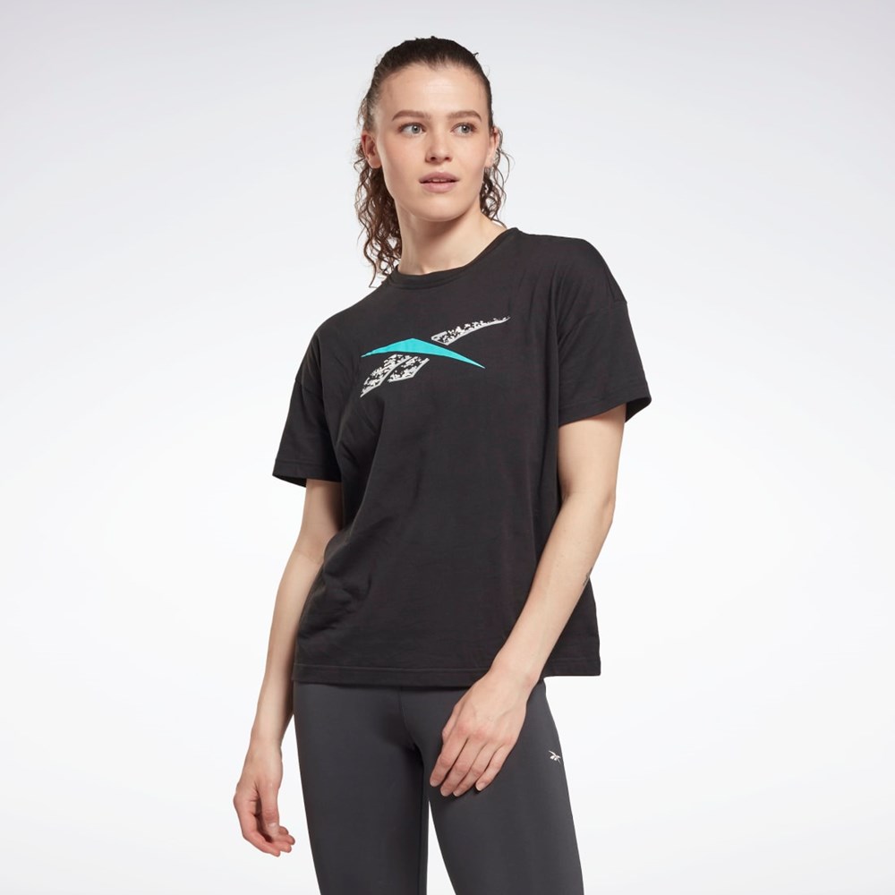 Reebok Tréningová Essentials Modern Safari Grafika Tee Čierne | XASVO6425