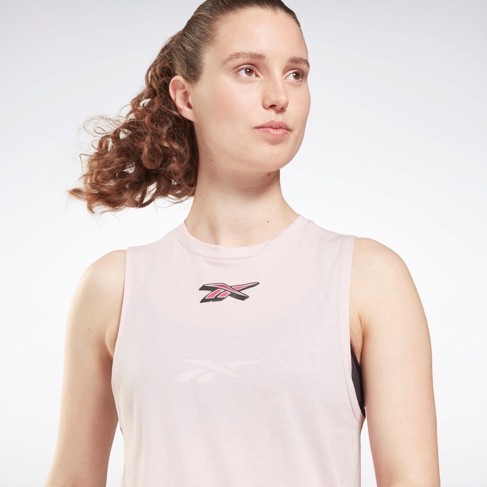 Reebok Tréningová Essentials Muscle Grafika Tank Top Frost Berry | NHWKJ5201