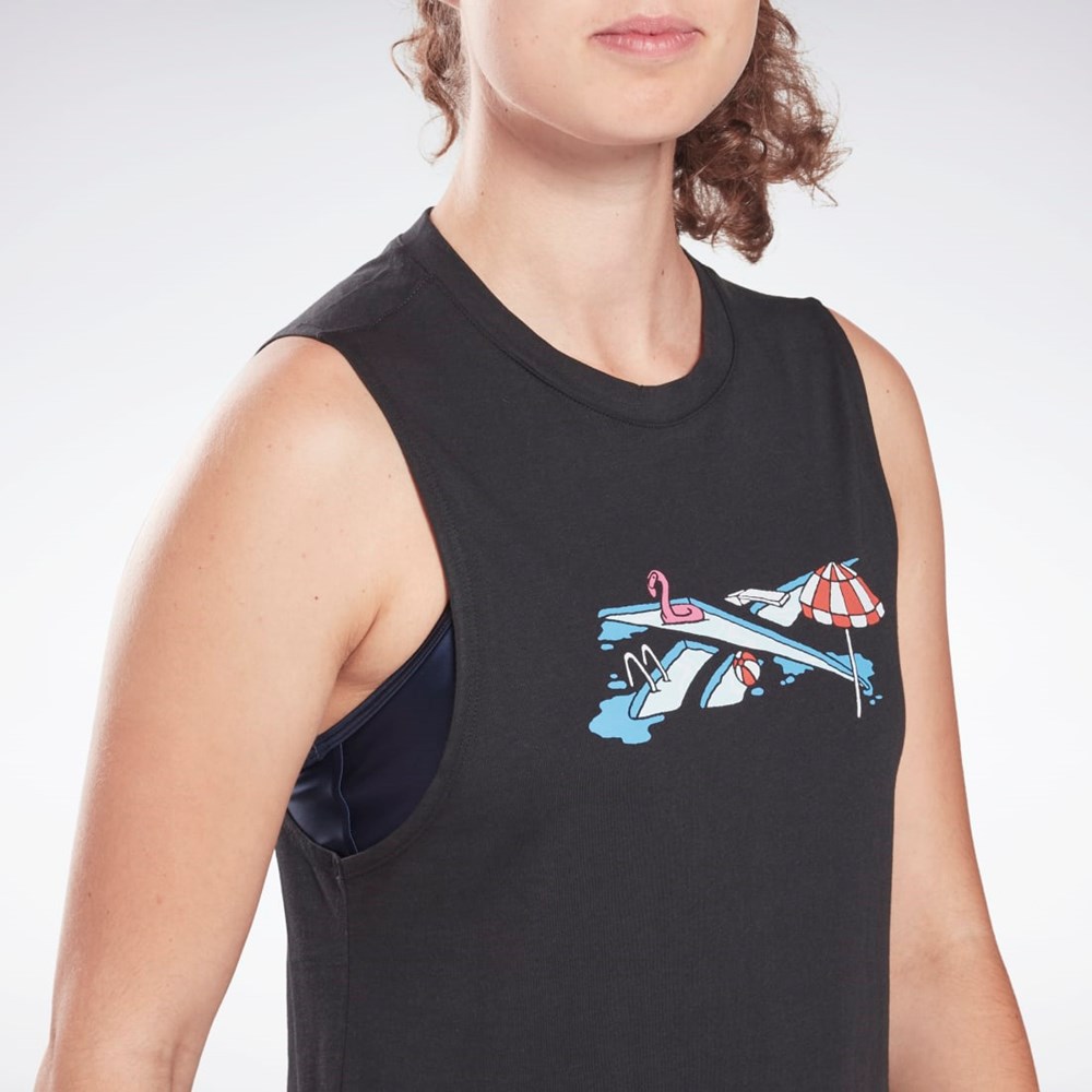 Reebok Tréningová Essentials Muscle Tank Top Čierne | KUIWB2475