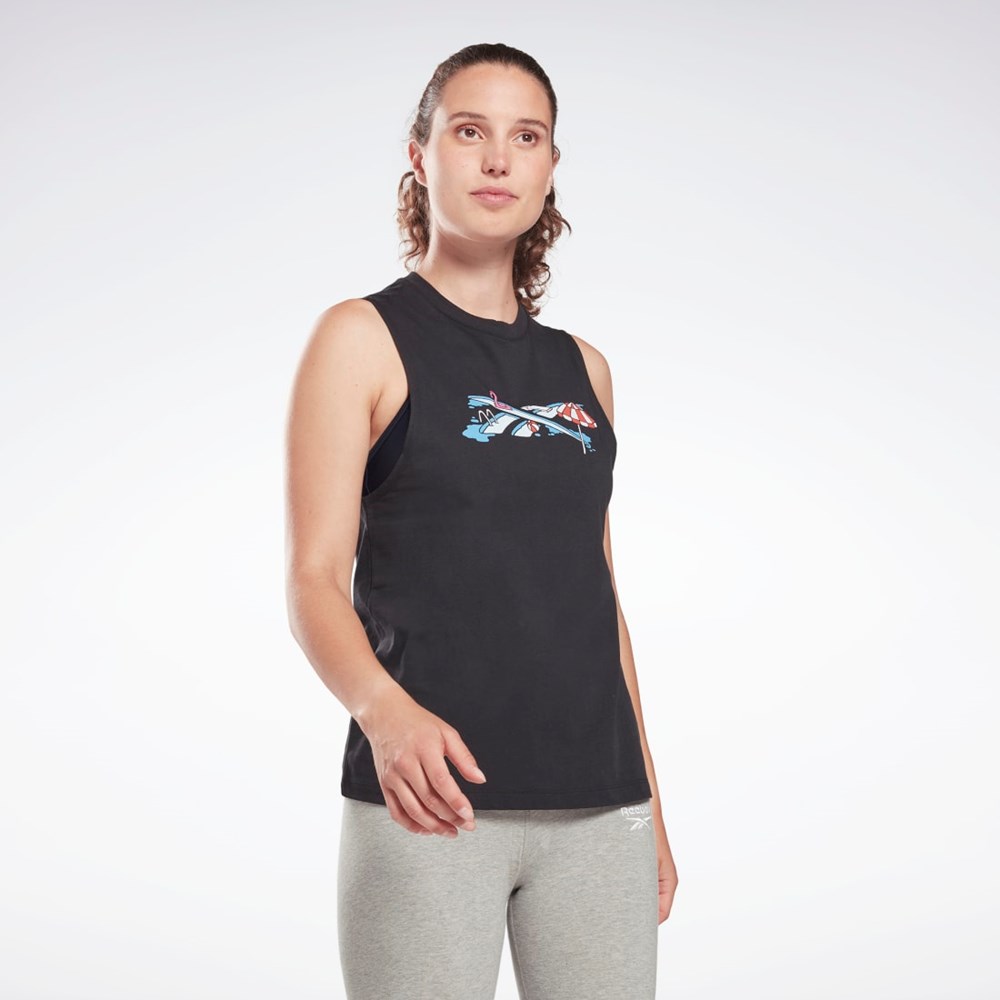 Reebok Tréningová Essentials Muscle Tank Top Čierne | KUIWB2475