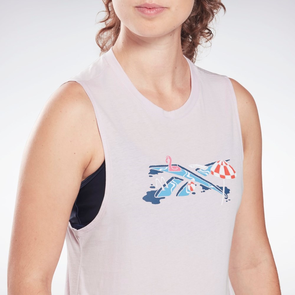 Reebok Tréningová Essentials Muscle Tank Top Quartz Glow | XBQIZ7902