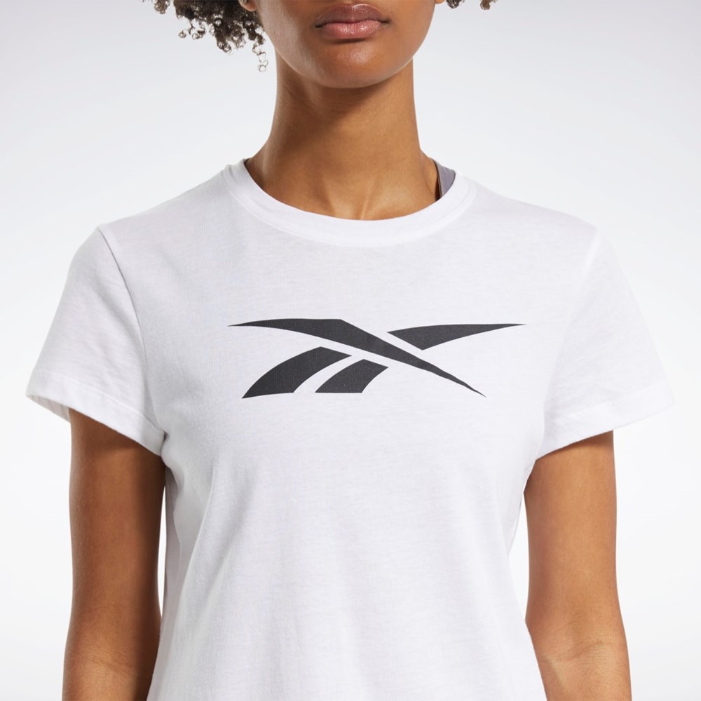 Reebok Tréningová Essentials Vector Grafika Tee Biele | KURPQ8704