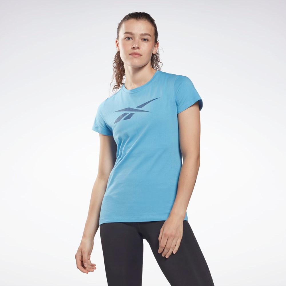 Reebok Tréningová Essentials Vector Grafika Tee Modre | OCSPQ3075