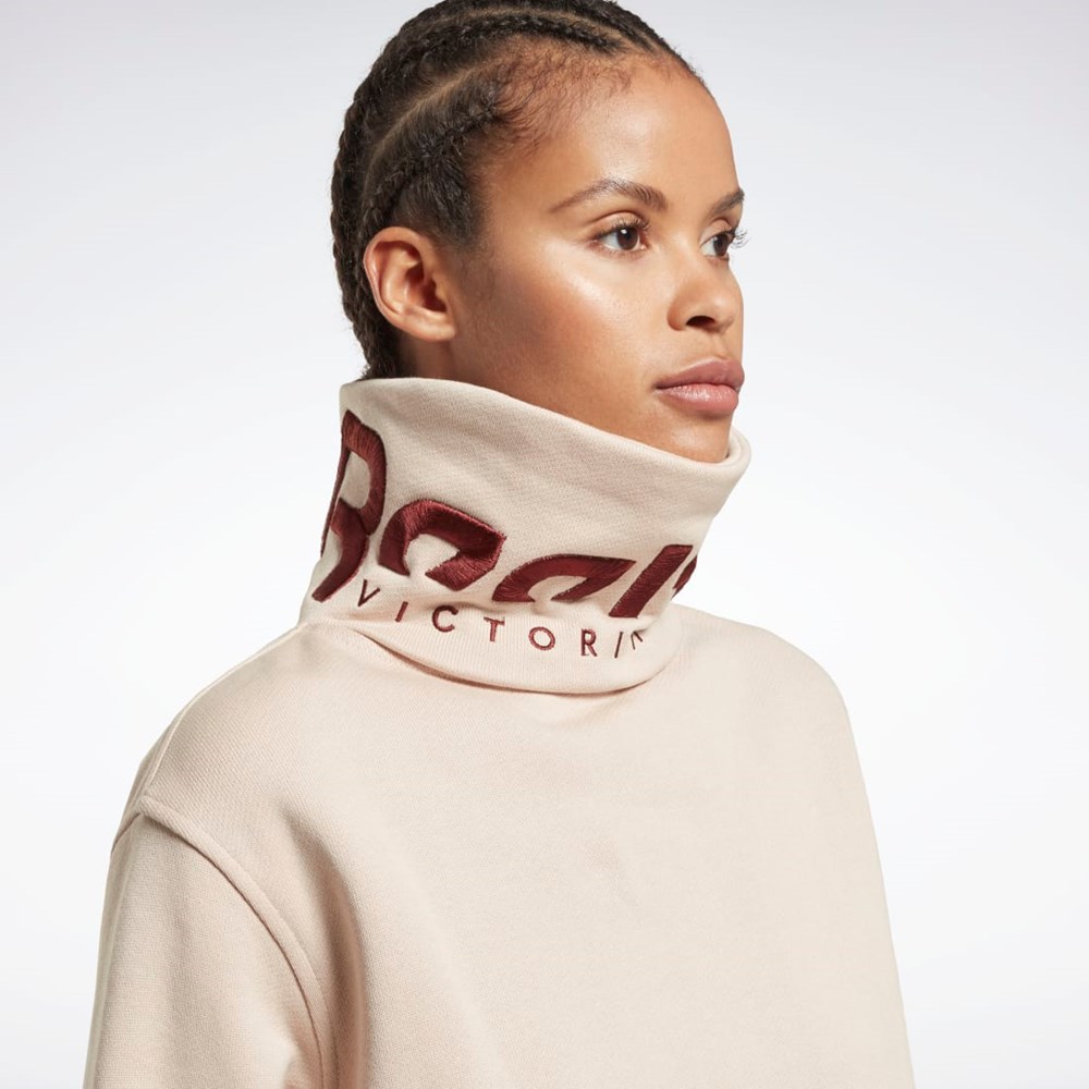 Reebok Victoria Beckham Cowl Neck Jumper Soft Ecru | RYUEX8540