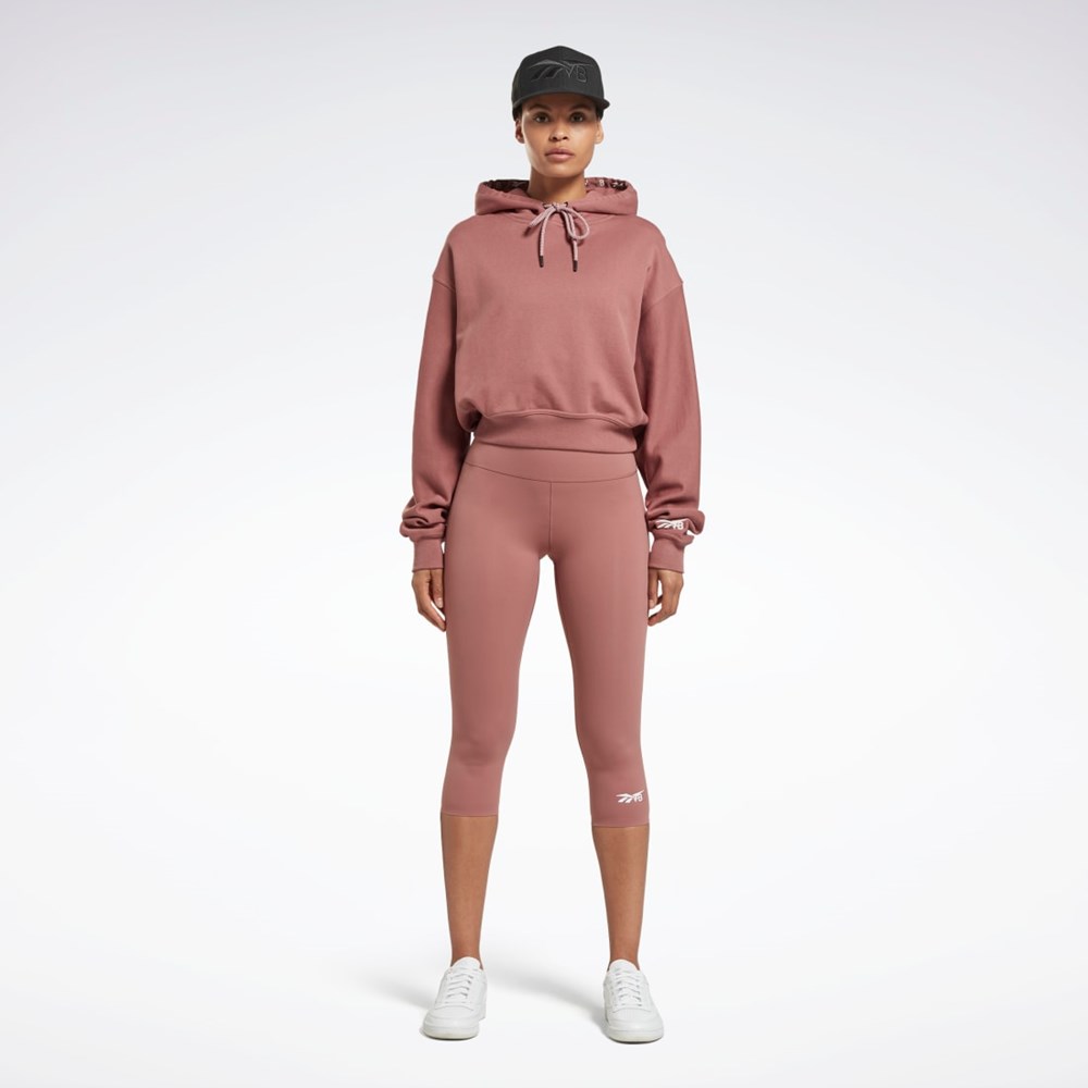 Reebok Victoria Beckham Crop Logo Hoodie Parched Earth | BCJKE9210