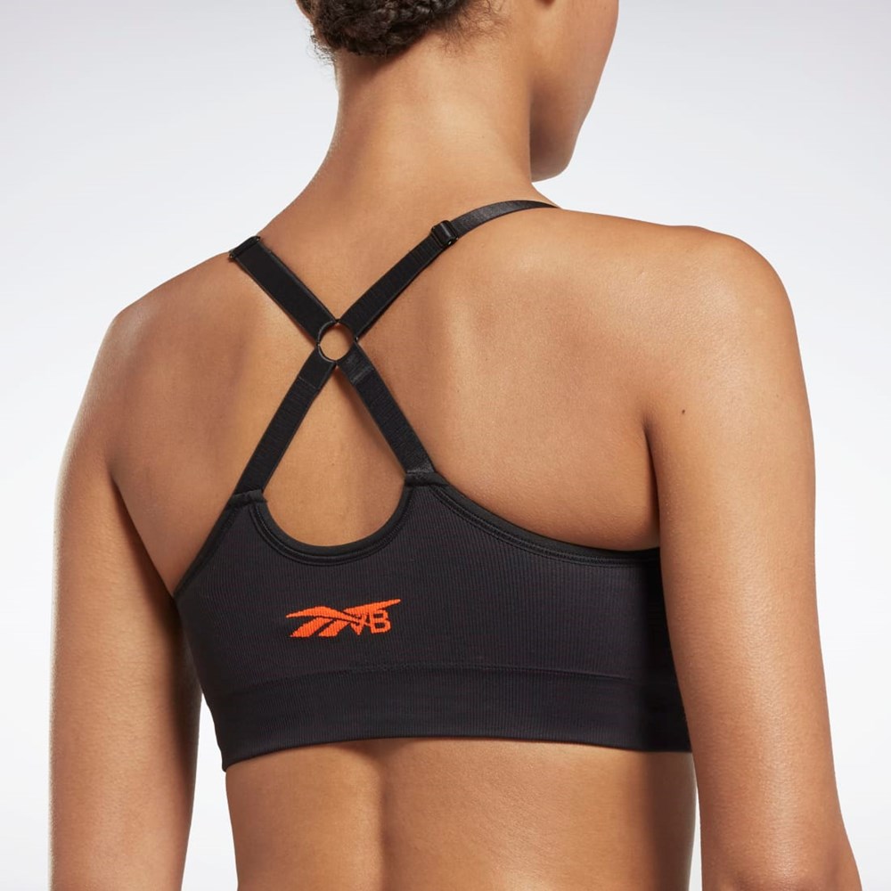 Reebok Victoria Beckham Light-Impact Seamless Bra Čierne | CMUWZ4235