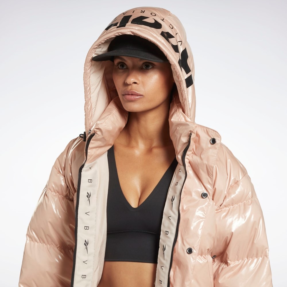 Reebok Victoria Beckham Puffer Jacket Soft Ecru | WHJFK0576